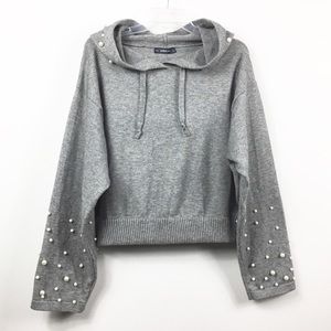 Zara Sweaters - Zara SOFT Knit Hooded Sweater with Pearls Zara Sweaters - Zara SOFT Knit Hooded Sweater with Pearls